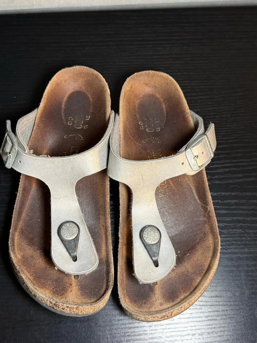 Birkenstock Gizeh Kids Stone Gray Birko-Flor Sandals EU 31 US C13 Thong